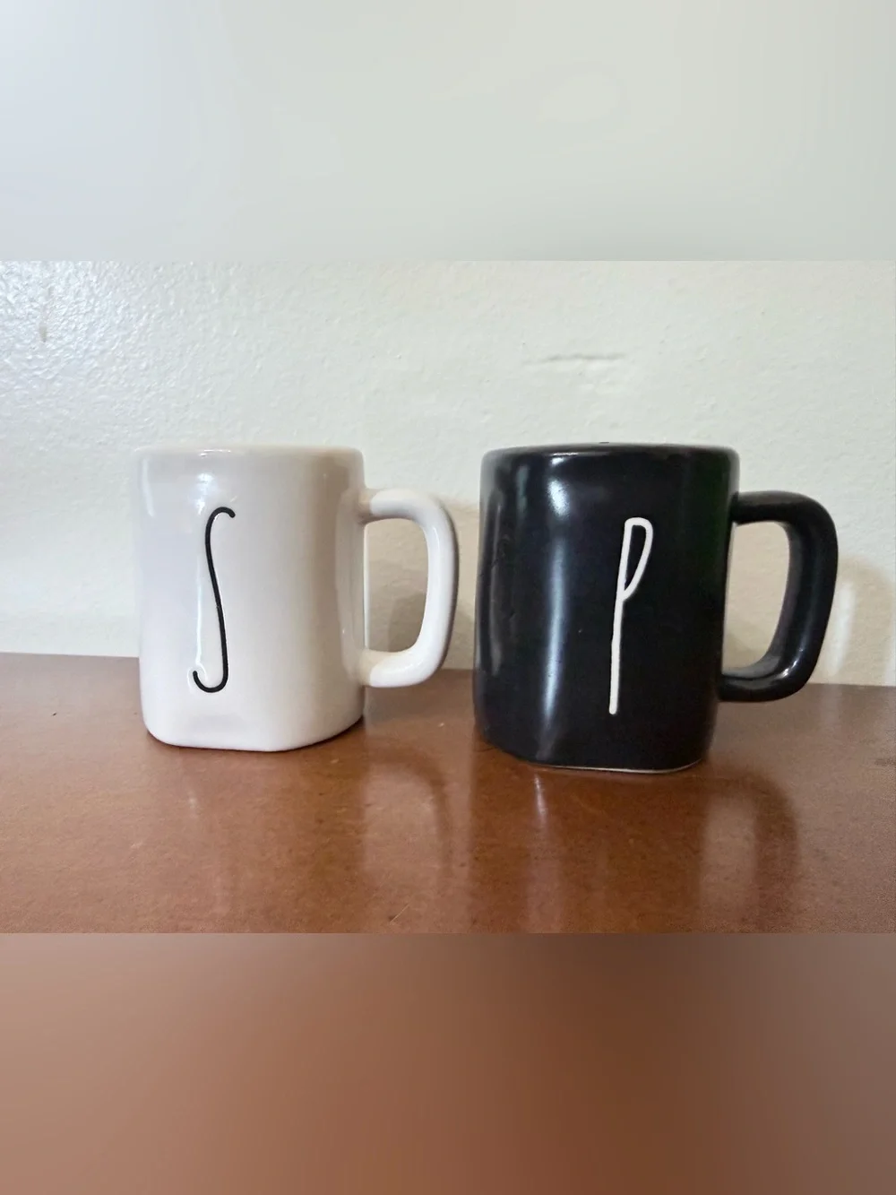 Rae Dunn Salt & Pepper Shaker Set Black White Country Farmhouse Ceramic